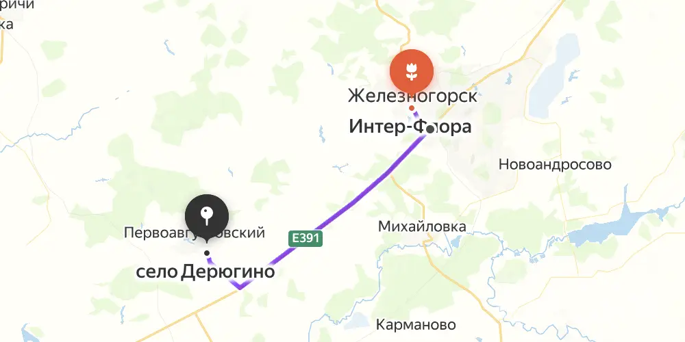 Доставка цветов в Дерюгино Курской области